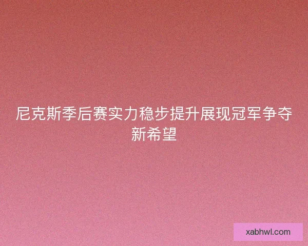 尼克斯季后赛实力稳步提升展现冠军争夺新希望