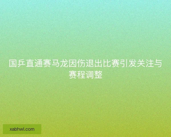国乒直通赛马龙因伤退出比赛引发关注与赛程调整